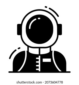 spaceman icon, single avatar vector illustration