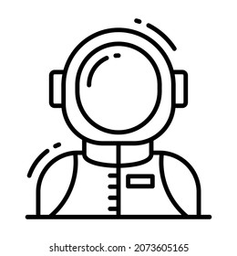 spaceman icon, single avatar vector illustration