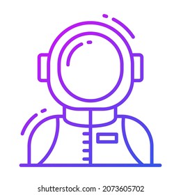 spaceman icon, single avatar vector illustration