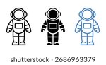 Spaceman icon vector. sci-fi or technology project, exploration and adventure themes symbol. vector illustration.