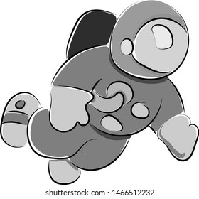 Spaceman, illustration, vector on white background.