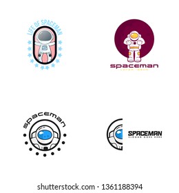 Spaceman logo template vector
