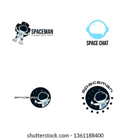 Spaceman logo template vector