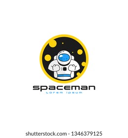 Spaceman logo vector. Astronaut logo template