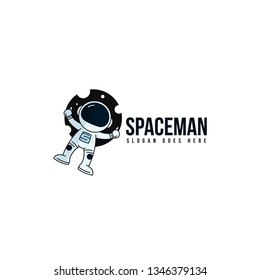 Spaceman logo vector. Astronaut logo template