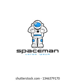 Spaceman logo vector. Astronaut logo template