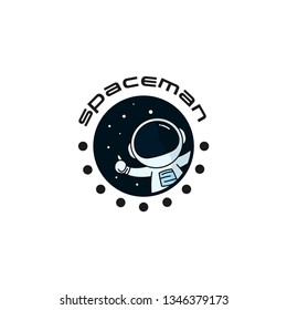 Spaceman logo vector. Astronaut logo template