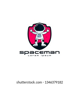 Spaceman logo vector. Astronaut logo template