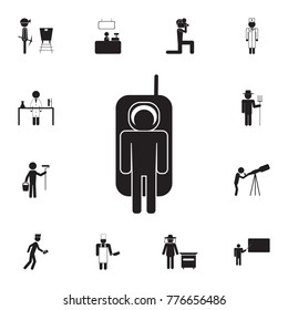 spaceman opens new opportunities icon. Set of professions disasters icons. Signs and symbols collection, simple icons for websites, web design, mobile app, info graphics on white background