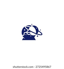 Projeto do logotipo da órbita de planeta espacial.