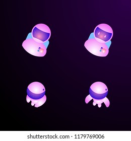 spaceman or robot logo icon concept.