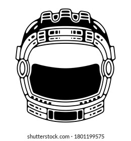 Spaceman suit. Modern space logo. Monochrome emblem.
