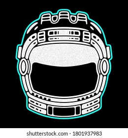 Spaceman suit. Modern space logo. Monochrome emblem.