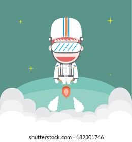 Spaceman ,Vector cartoon business
