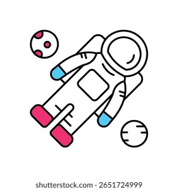 Spaceman Vector Filled outline illustration style icon. EPS 10 file
