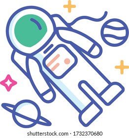 Spaceman vector icon style illustration. Space symbol EPS 10.