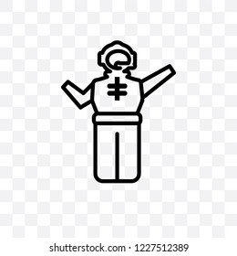 Spaceman vector linear icon isolated on transparent background, Spaceman transparency concept can be used for web and mobile