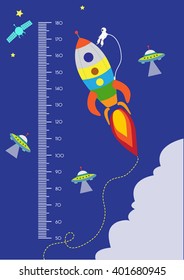Space,Meter wall or height meter from 50 to 180 centimeter,Vector illustrations