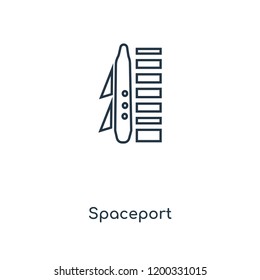 Spaceport concept line icon. Linear Spaceport concept outline symbol design. This simple element illustration can be used for web and mobile UI/UX.