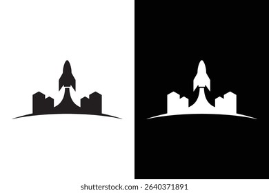 Spaceport icon vector on White Background ,Vector Art Illustration on white background.