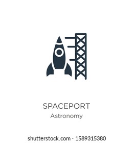 Spaceport icon vector. Trendy flat spaceport icon from astronomy collection isolated on white background. Vector illustration can be used for web and mobile graphic design, logo, eps10