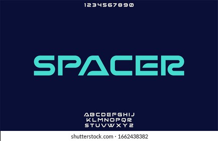SPACER , futuristic font typeface modern