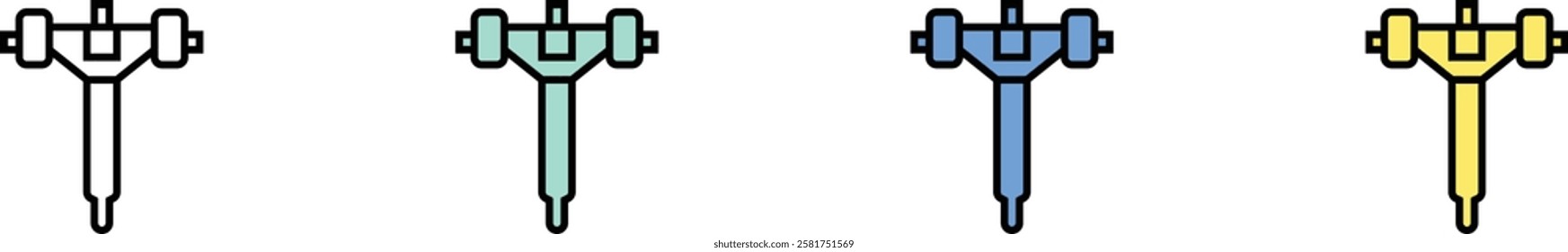 spacer icon. Outline, Green, Blue and Yellow Style Design Isolated On White Background