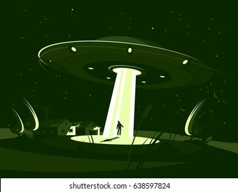 Spaceship abducts man