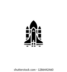 spaceship black icon