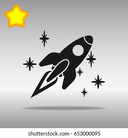  Spaceship black Icon button logo symbol concept high quality on the gray background