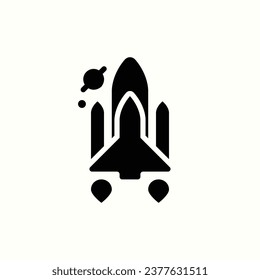 spaceship black icon, isolated icon in light background, perfect for website, blog, logo, graphic design, social media, UI, mobile app