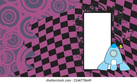 spaceship cartoon background illustration vector