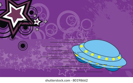 spaceship cartoon background in vector format