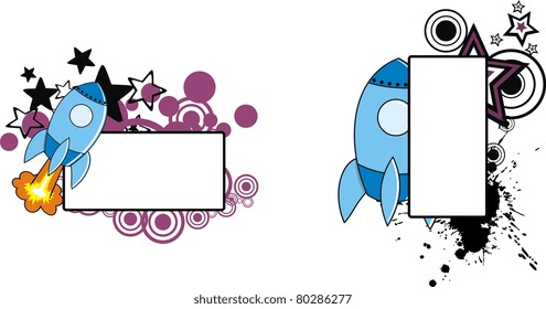 spaceship cartoon copyspace in vector format
