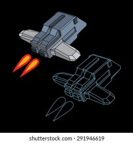 Spaceship cartoon. EPS8.