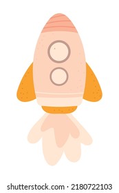 icono de caricatura de nave espacial aislado