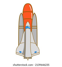Spaceship cartoon ready to take off illustration suitable for article