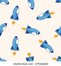 Spaceship , cartoon seamless pattern background
