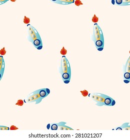 Spaceship , cartoon seamless pattern background