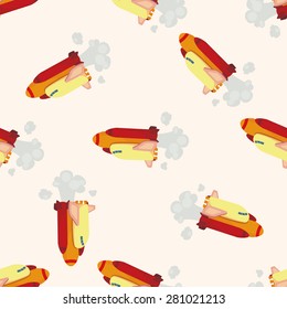 Spaceship , cartoon seamless pattern background