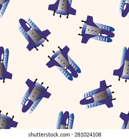 Spaceship , cartoon seamless pattern background