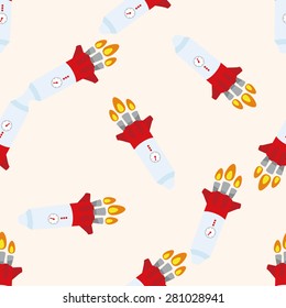 Spaceship , cartoon seamless pattern background