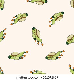 spaceship , cartoon seamless pattern background