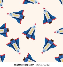 spaceship , cartoon seamless pattern background