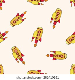 spaceship , cartoon seamless pattern background
