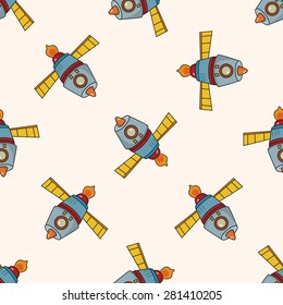 spaceship , cartoon seamless pattern background