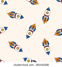 spaceship , cartoon seamless pattern background
