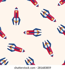 spaceship , cartoon seamless pattern background