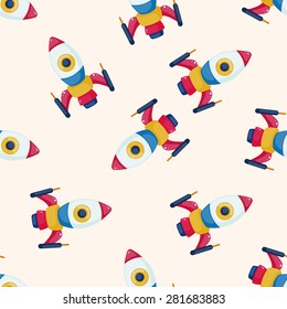 spaceship , cartoon seamless pattern background