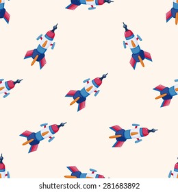 spaceship , cartoon seamless pattern background